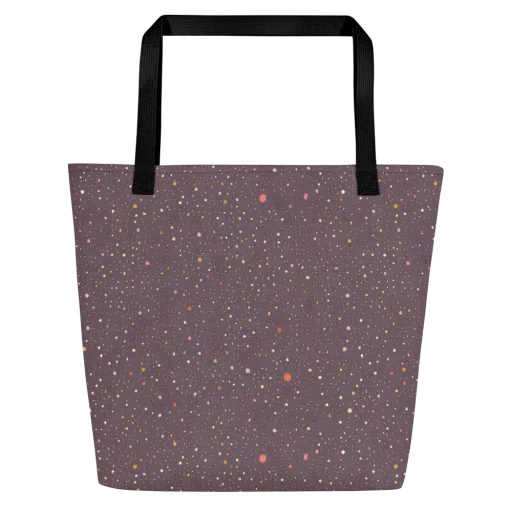 Plum Comet on a Large Tote Bag W/ Pocket