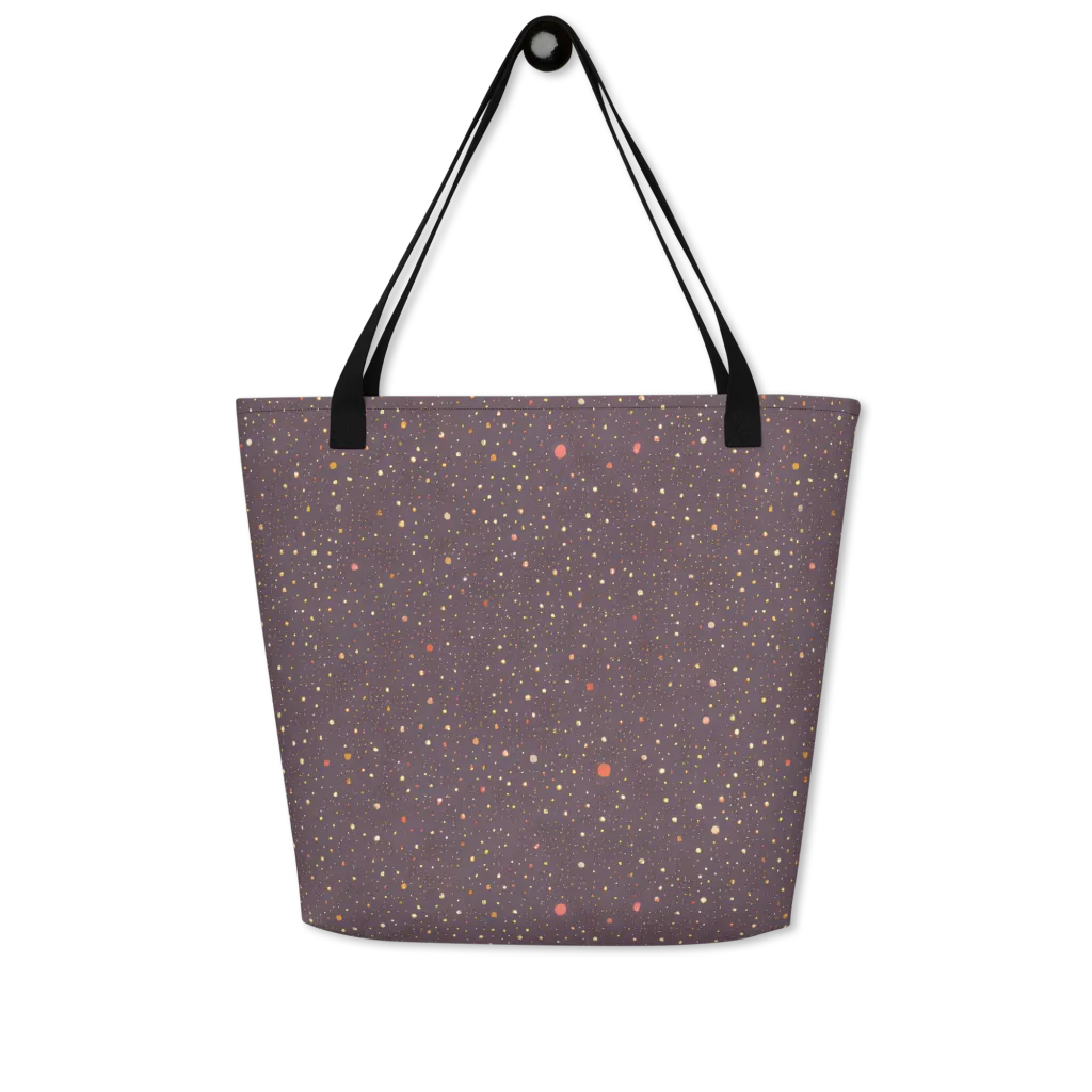 Plum Comet on Large Tote Bag W/ Pocket — Front