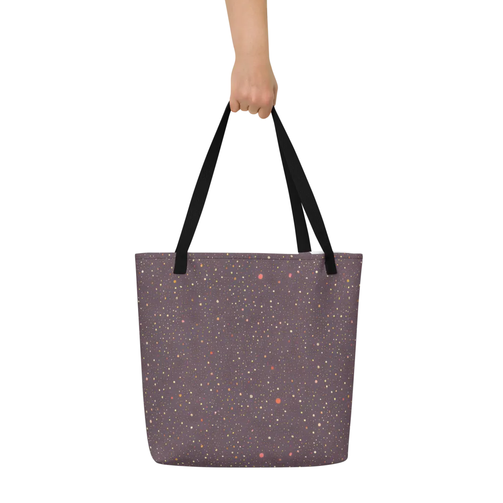 Plum Comet on Large Tote Bag W/ Pocket — Front