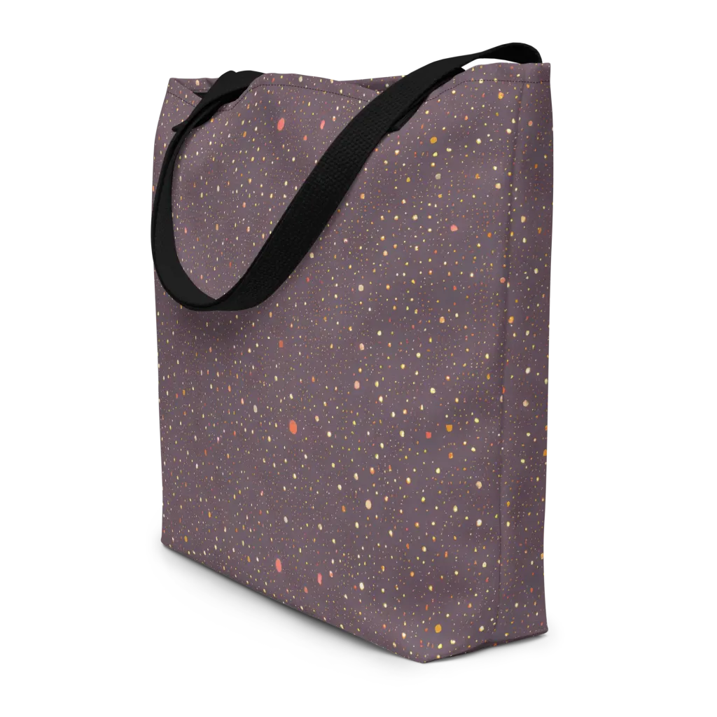 Plum Comet on Large Tote Bag W/ Pocket — Front