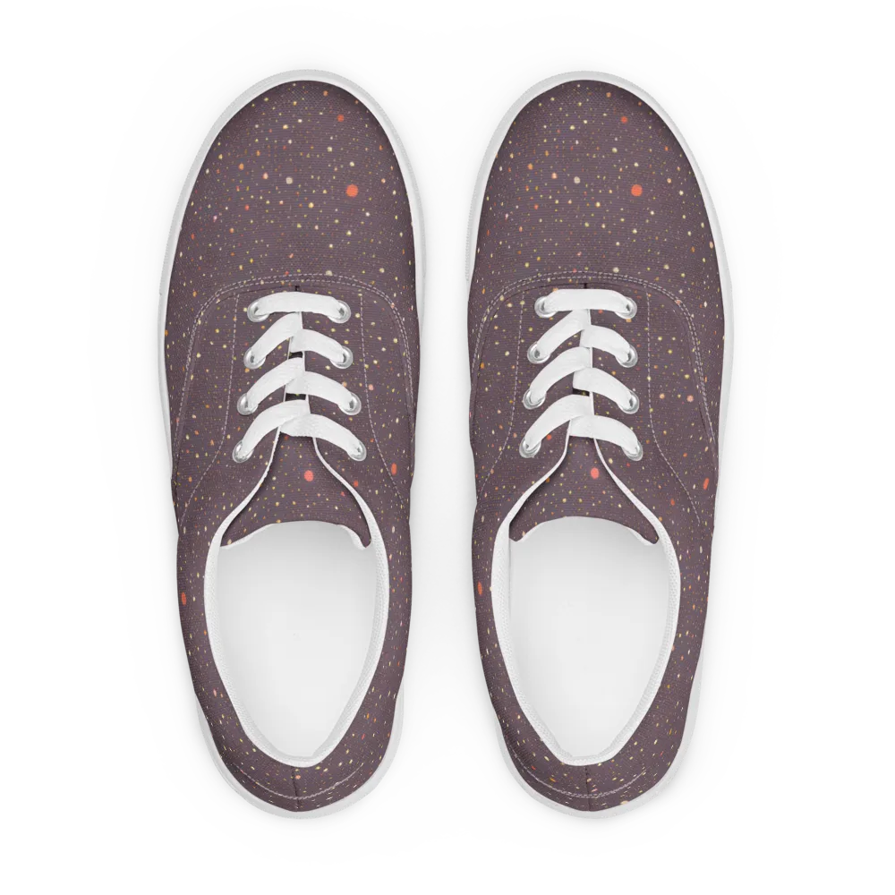 Plum Comet on Men's Lace-Up Canvas Shoes — Front