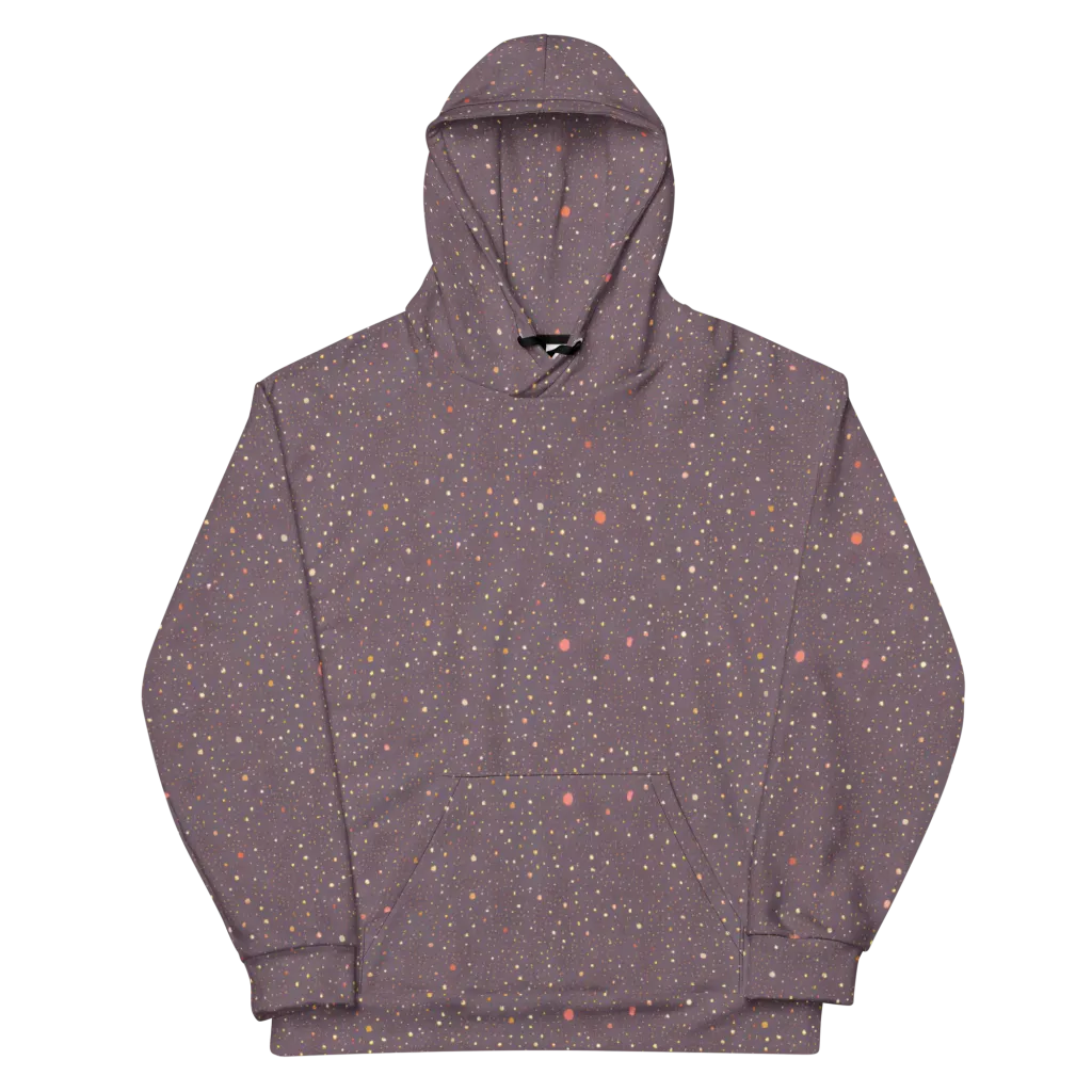 Plum Comet on Cotton Hoodie — Front