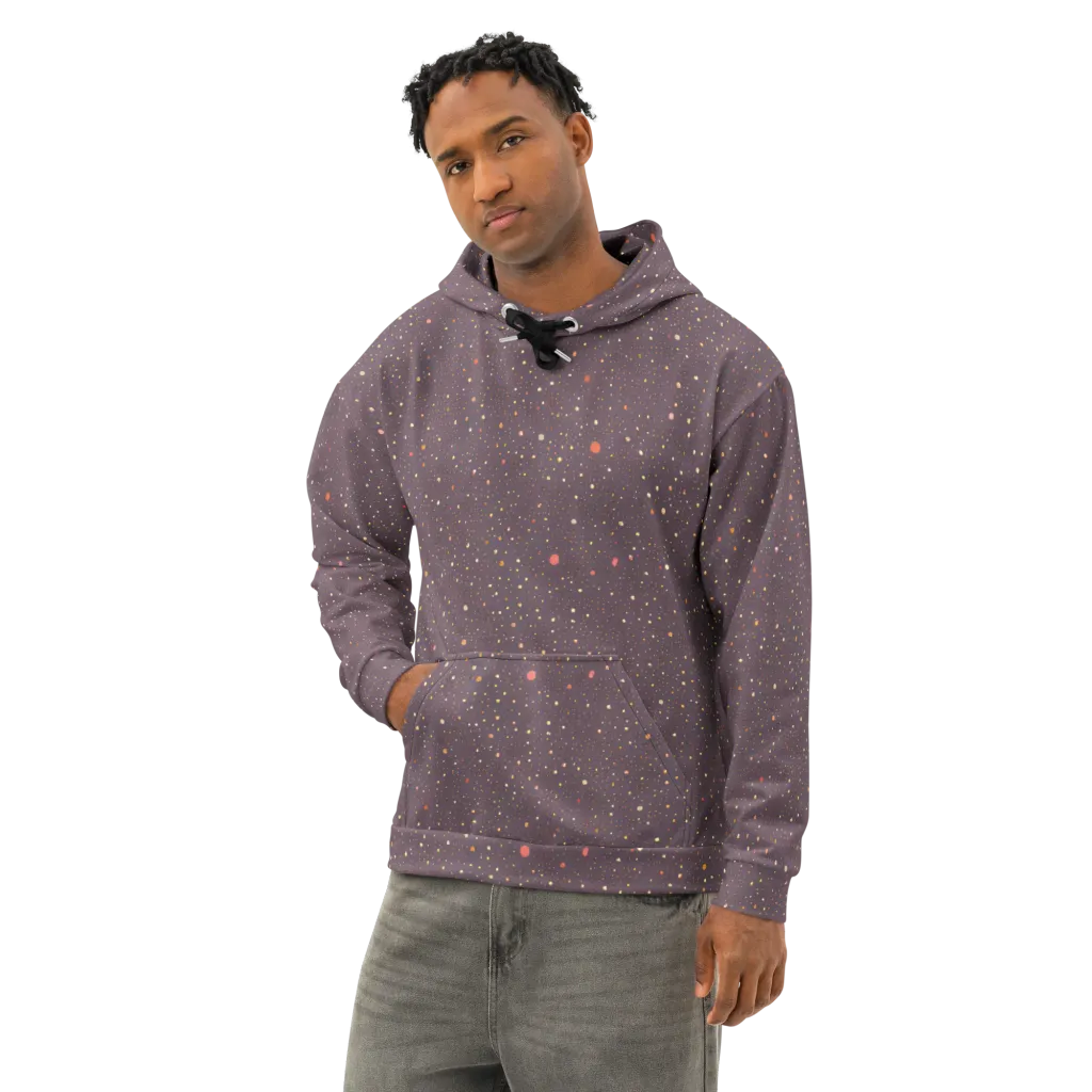 Plum Comet on Cotton Hoodie — Left Front