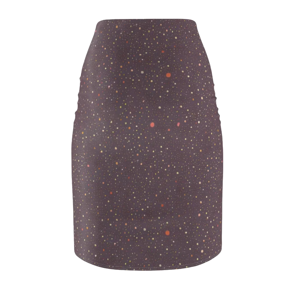 Plum Comet on Pencil Skirt — Back