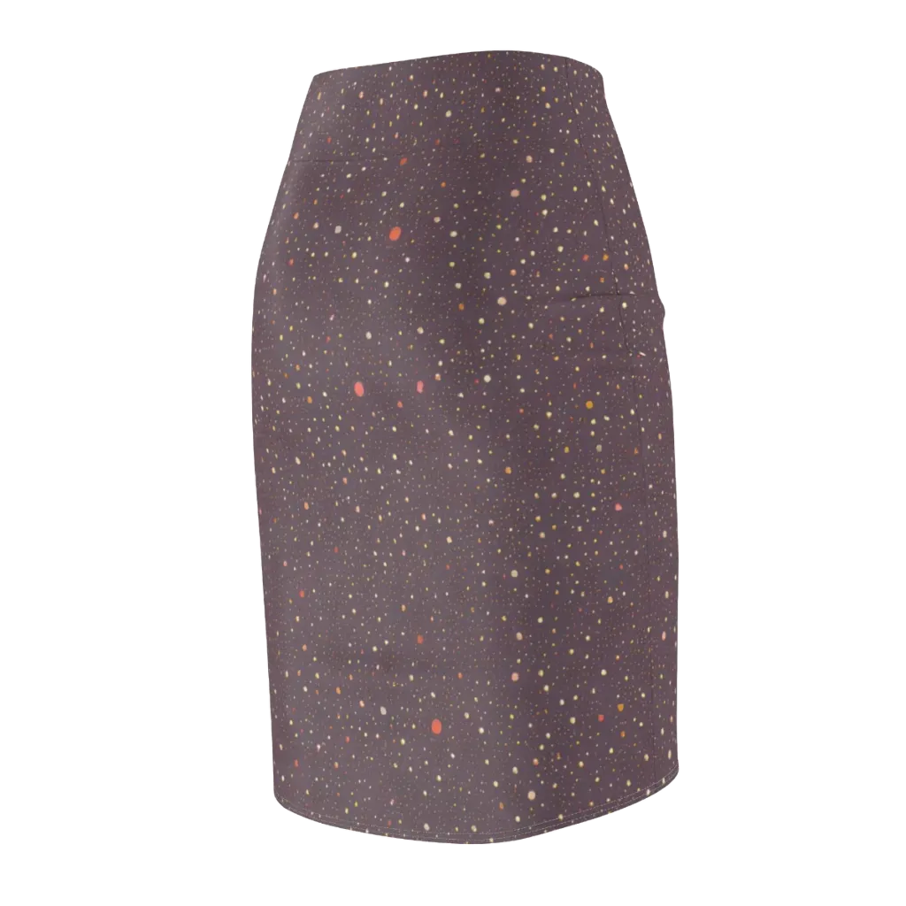 Plum Comet on Pencil Skirt — Back Side