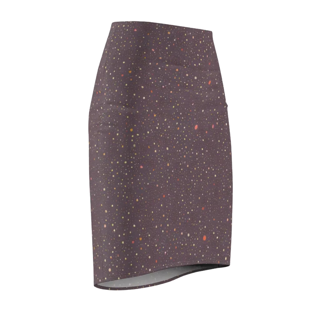 Plum Comet on Pencil Skirt — Front Side