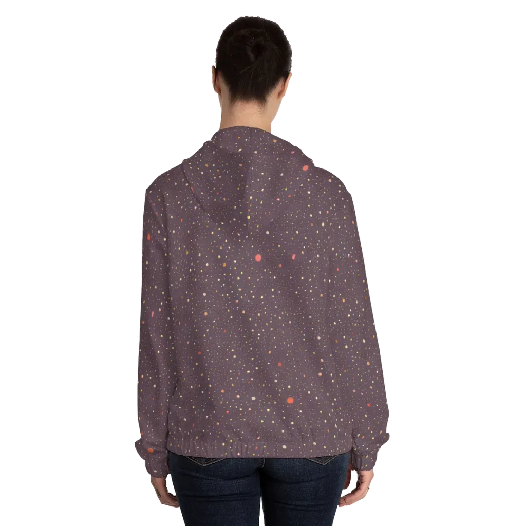 Plum Comet on Women's Full-Zip Hoodie — Back On Person