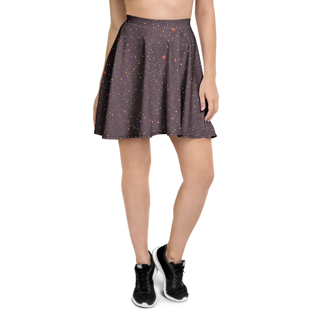 Plum Comet on Skater Skirt — Front