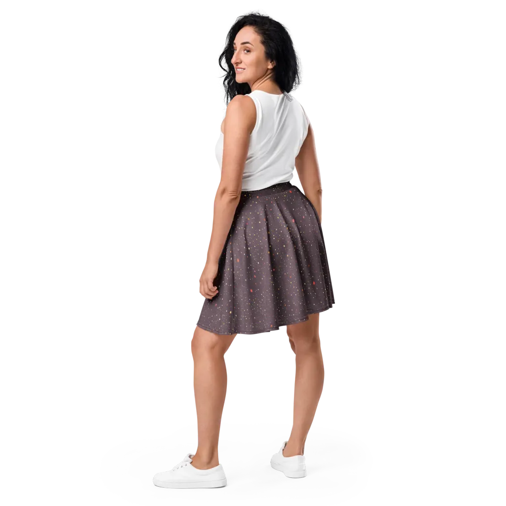 Plum Comet on Skater Skirt — Back