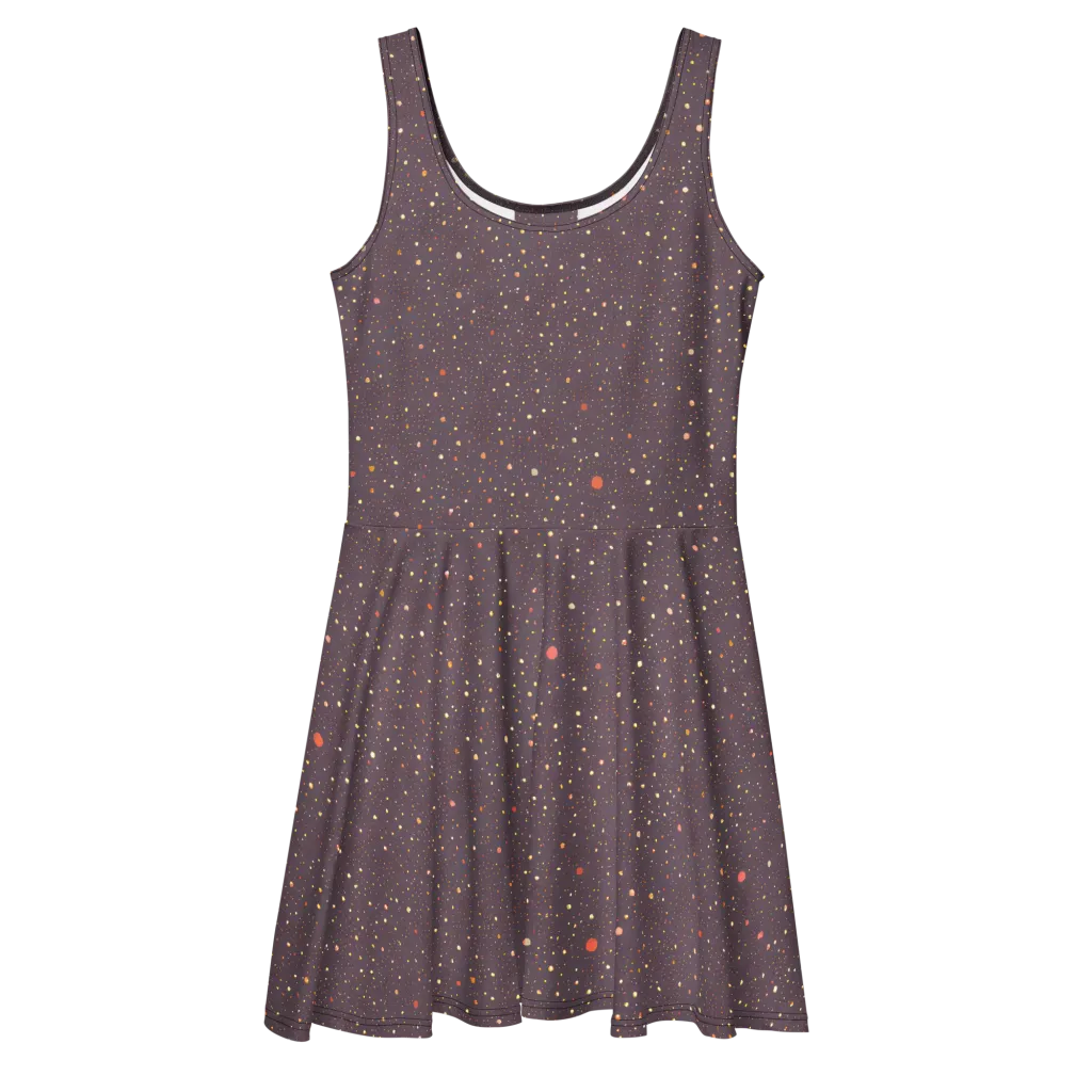 Plum Comet on Skater Dress — Front