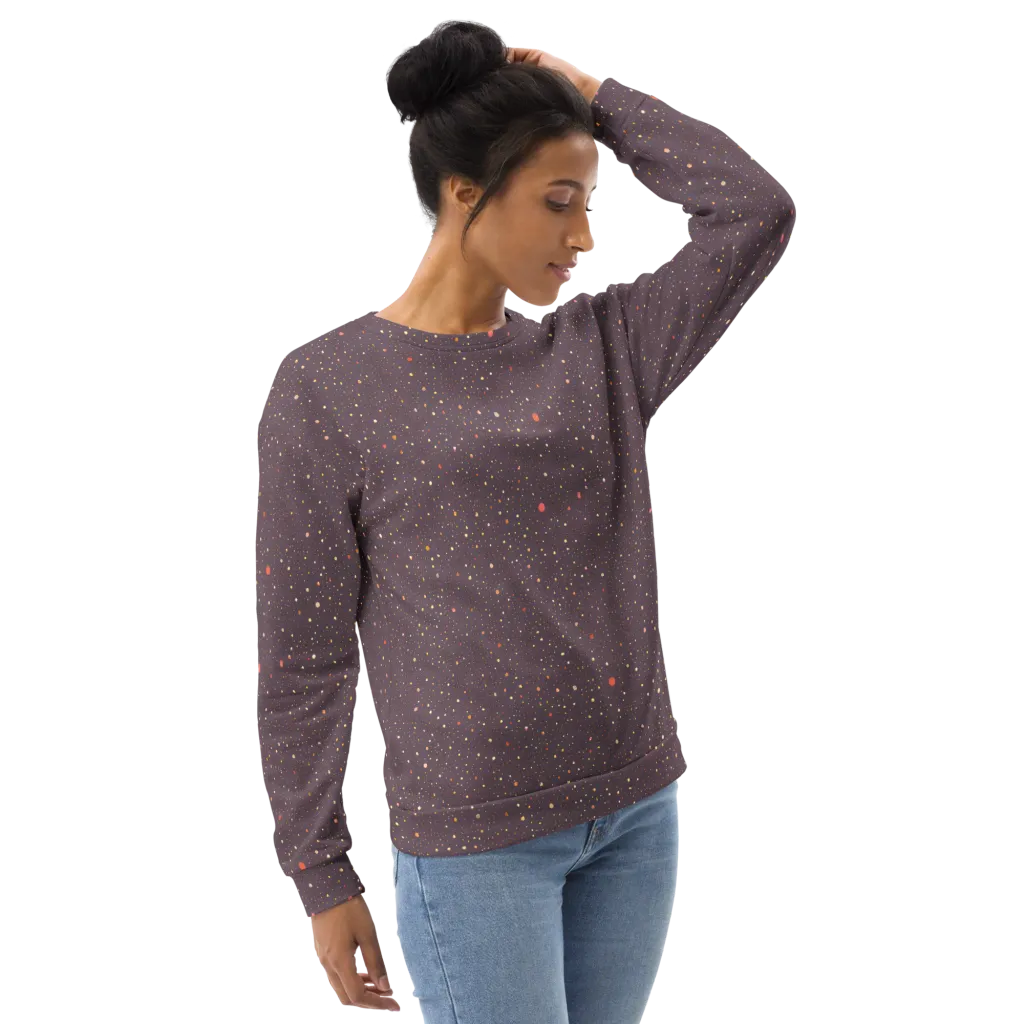 Plum Comet on Sweatshirt — Right Front
