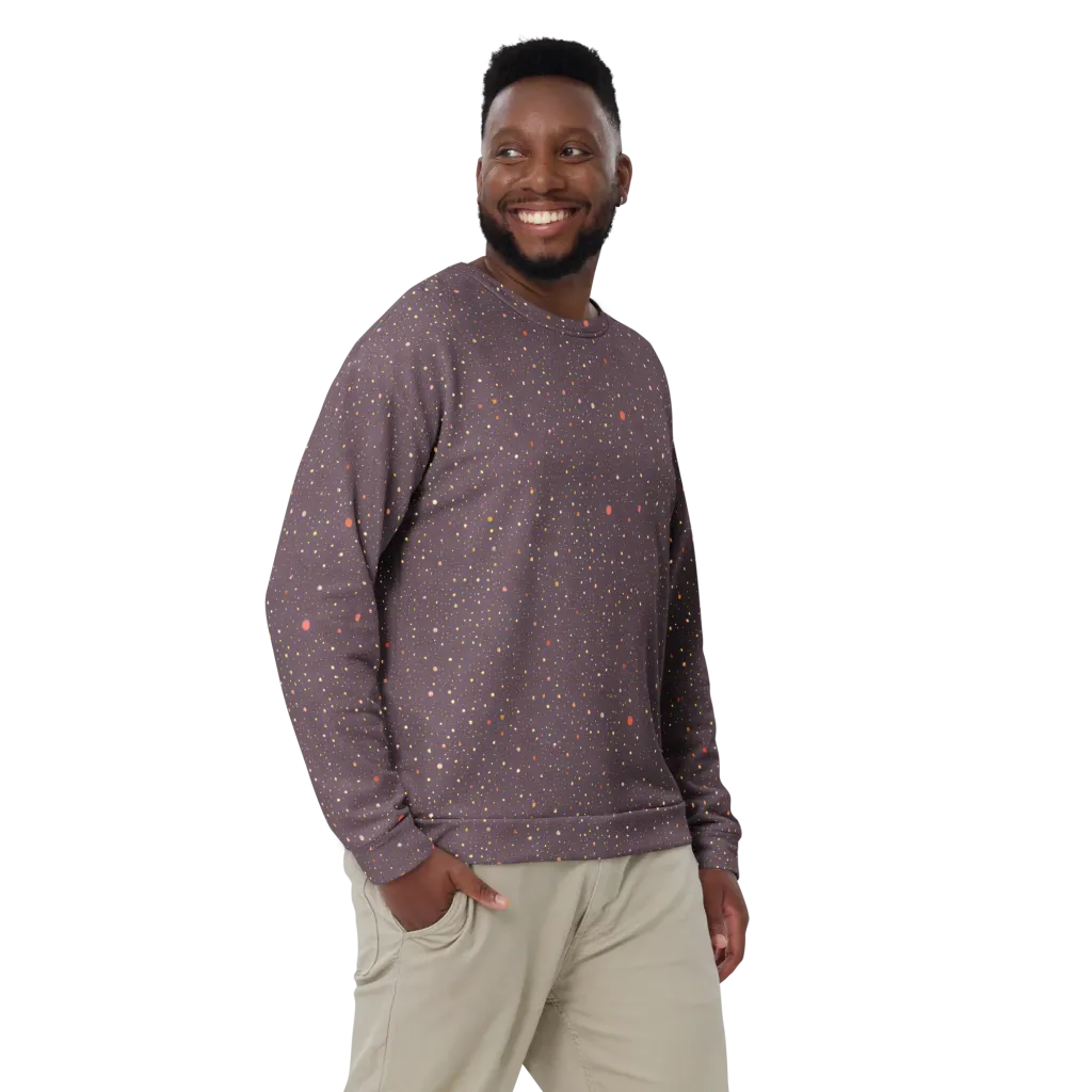 Plum Comet on Sweatshirt — Front