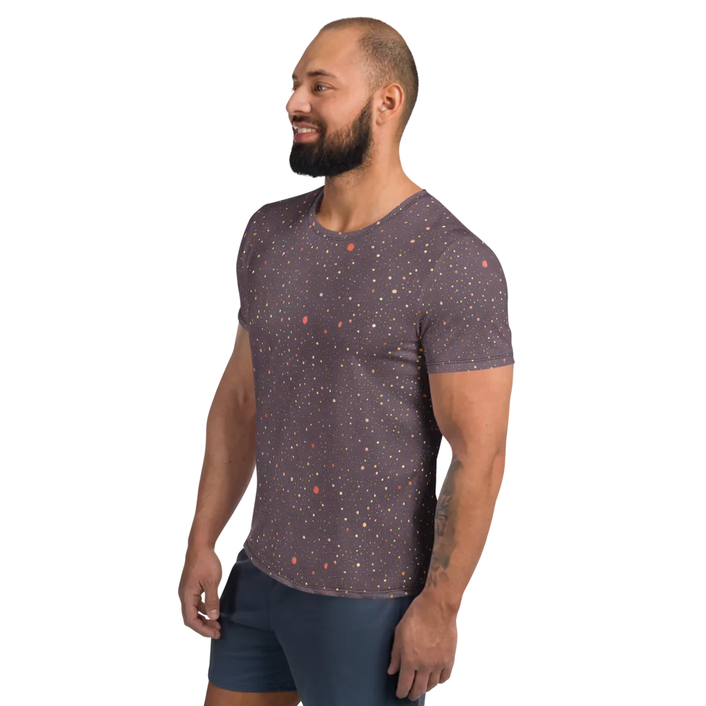 Plum Comet on Men's Athletic T-Shirt — Left