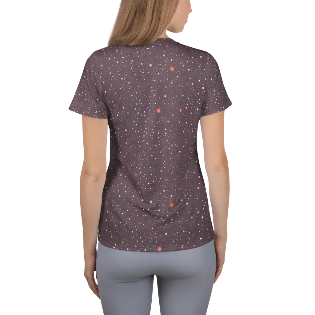 Plum Comet on Women's Athletic T-Shirt — Back