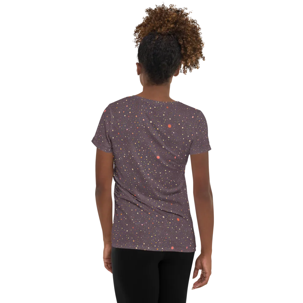 Plum Comet on Women's Athletic T-Shirt — Back