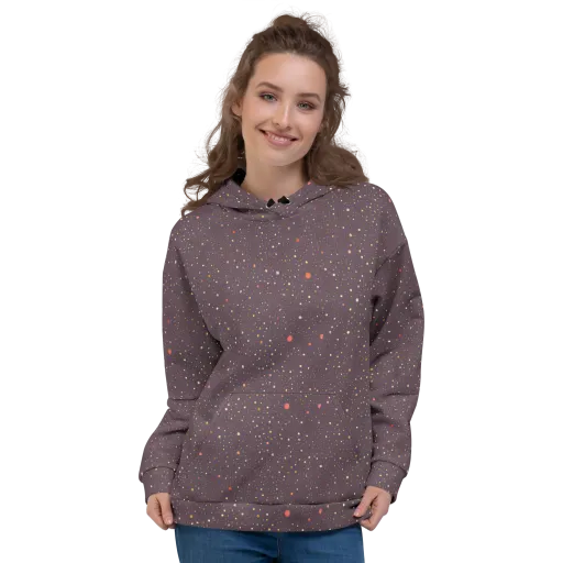 Plum Comet on a Hoodie
