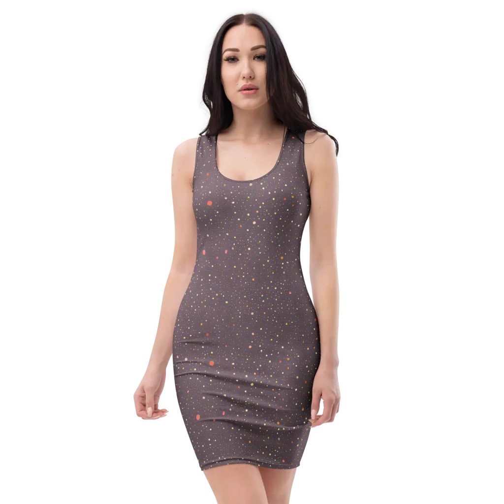 Plum Comet on Bodycon Dress — Front