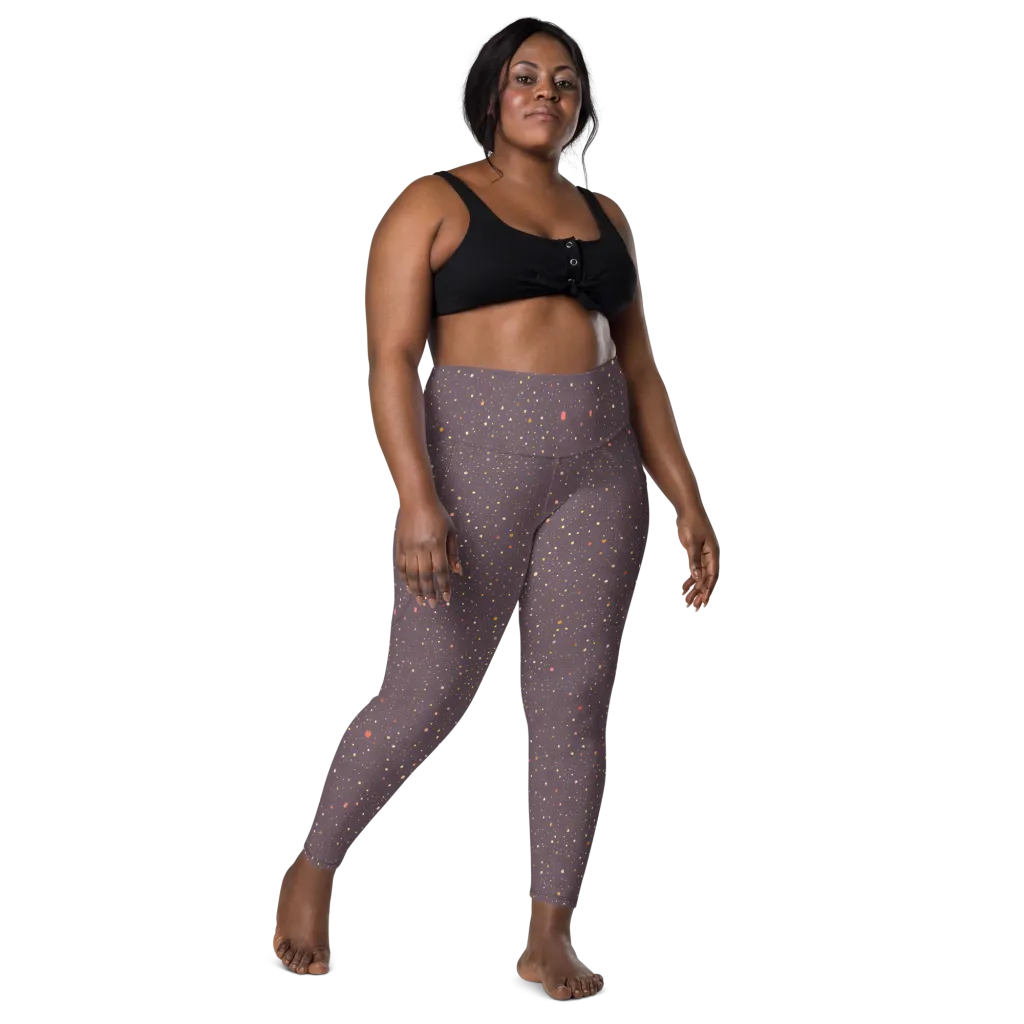 Plum Comet on Leggings with Pockets — Front