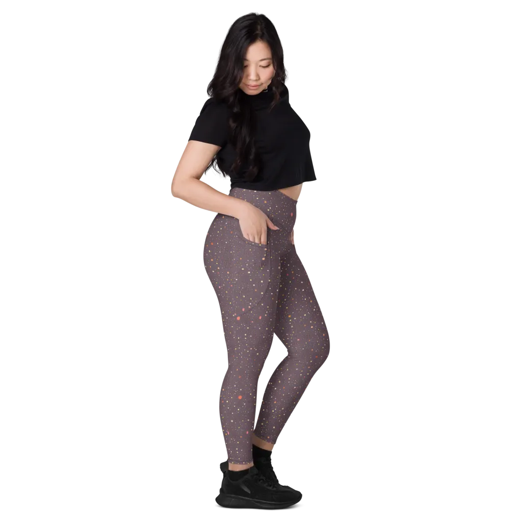 Plum Comet on Leggings with Pockets — Right