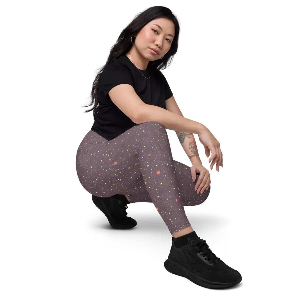 Plum Comet on Leggings with Pockets — Right Front