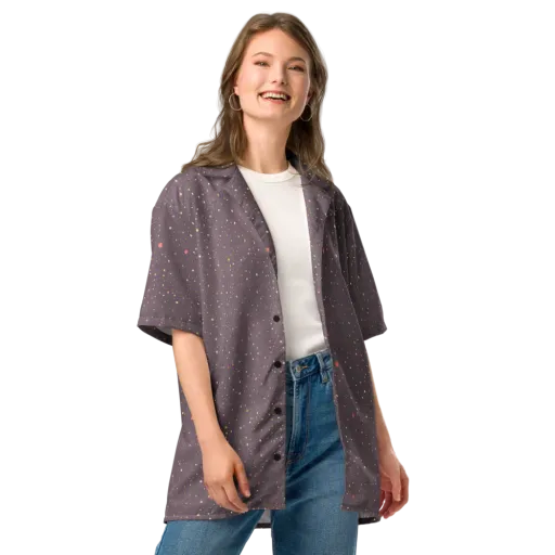Plum Comet on a Button Shirt