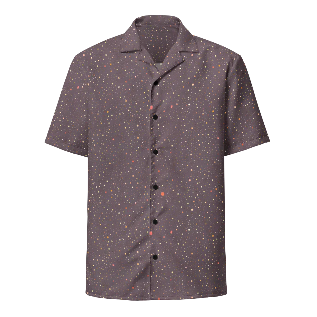 Plum Comet on Button Shirt — Front