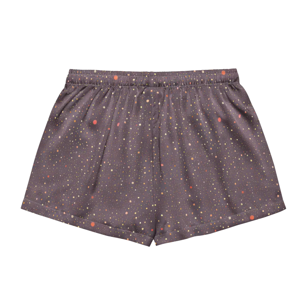 Plum Comet on Women's Pajama Shorts — Back