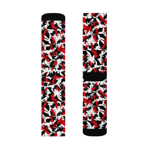 Crimson Inkblot on a Socks