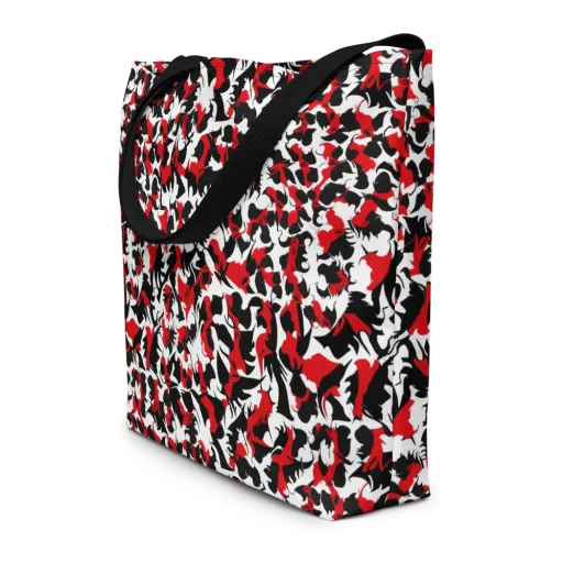 Crimson Inkblot on a Large Tote Bag W/ Pocket