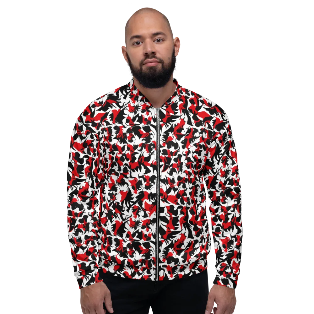 Crimson Inkblot on Bomber Jacket — Front
