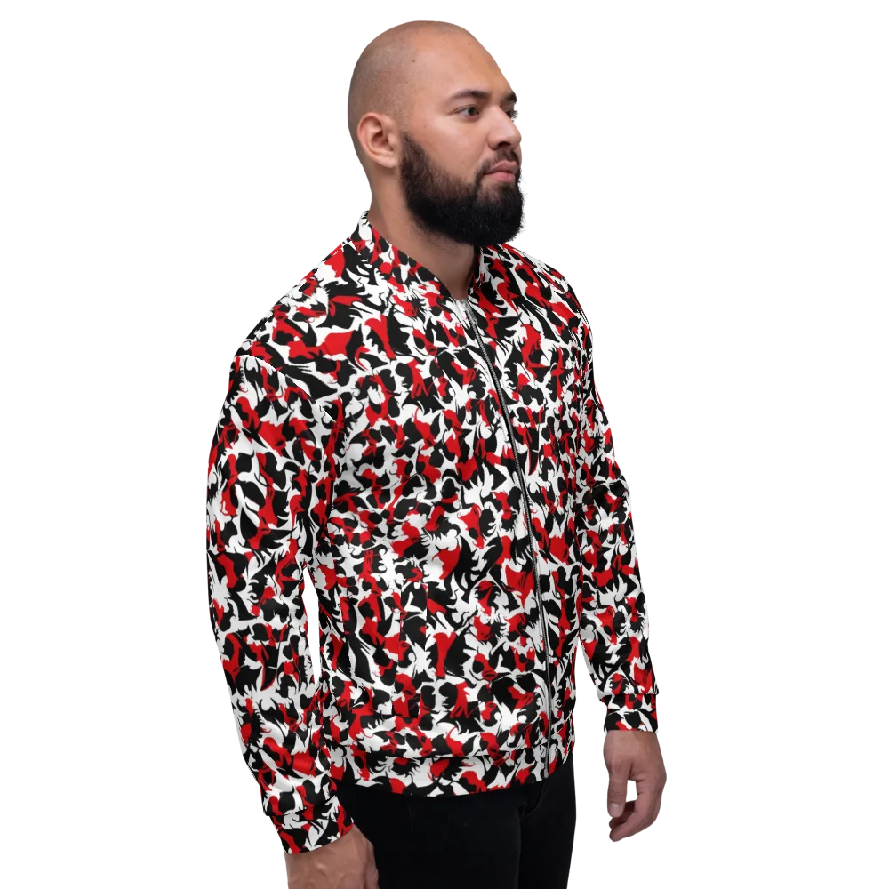 Crimson Inkblot on Bomber Jacket — Right