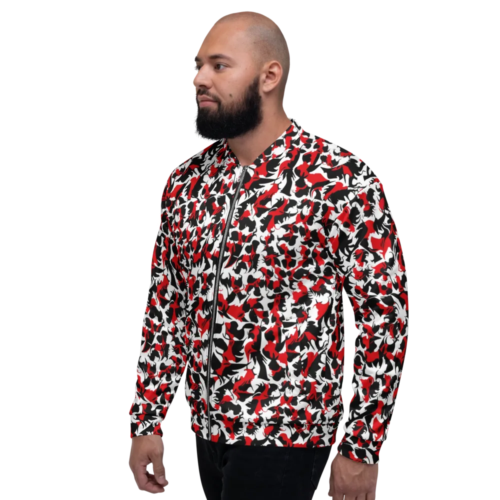 Crimson Inkblot on Bomber Jacket — Left