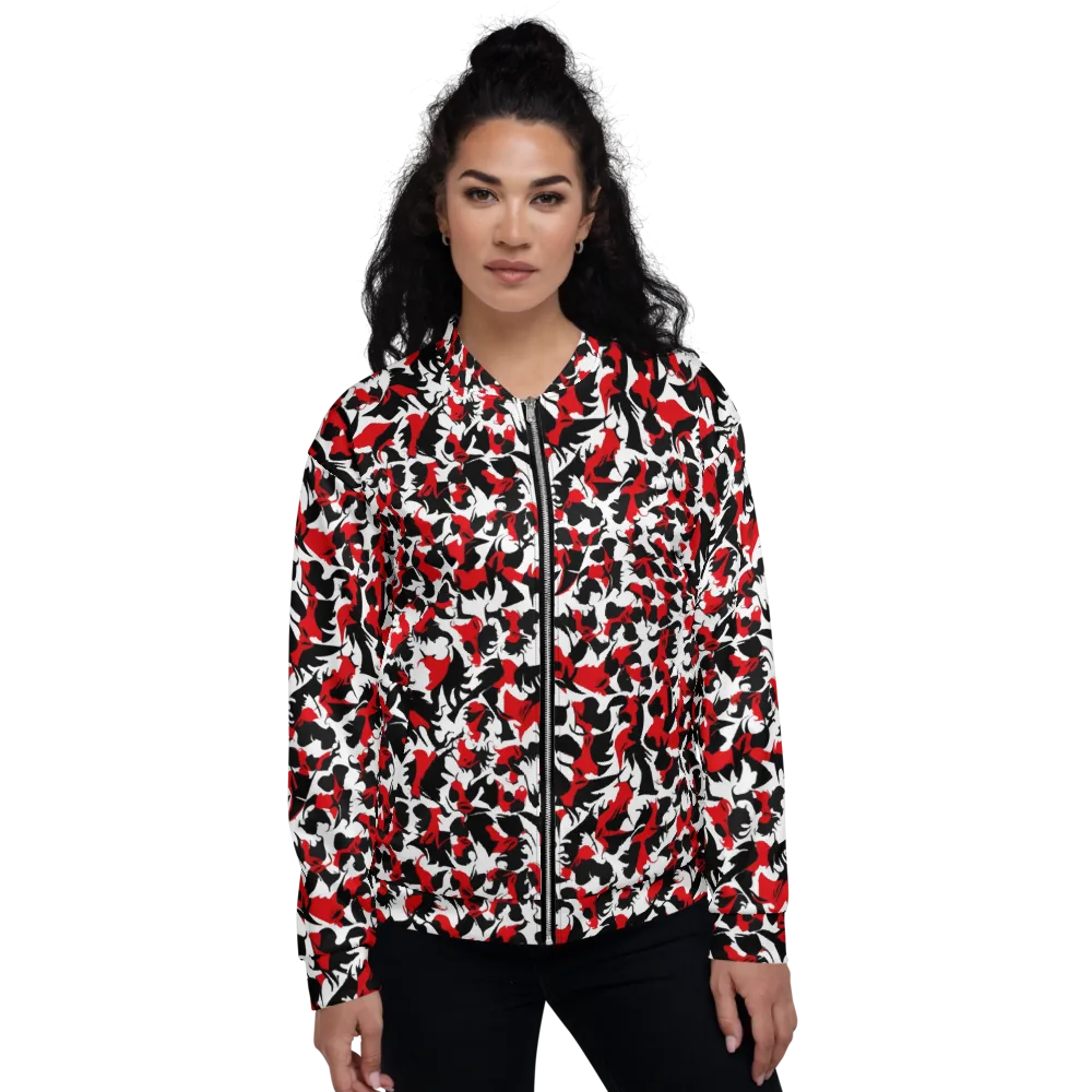 Crimson Inkblot on Bomber Jacket — Front