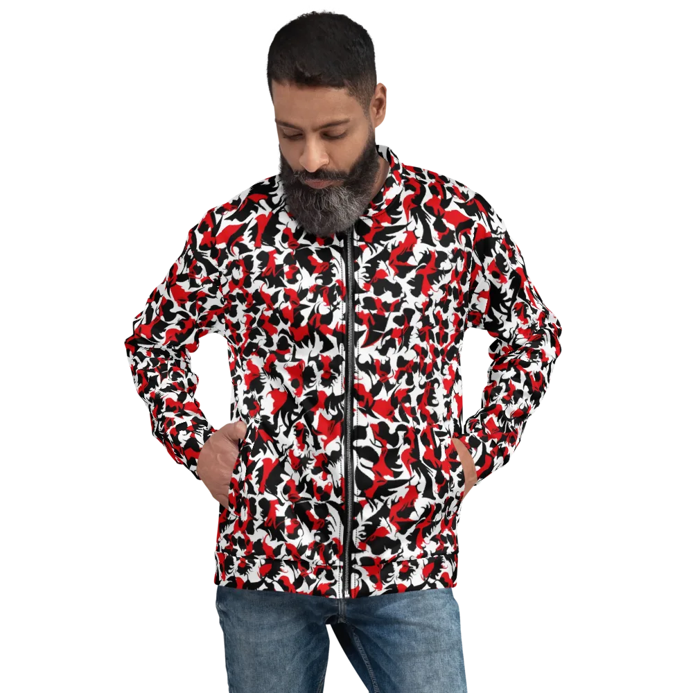 Crimson Inkblot on Bomber Jacket — Front