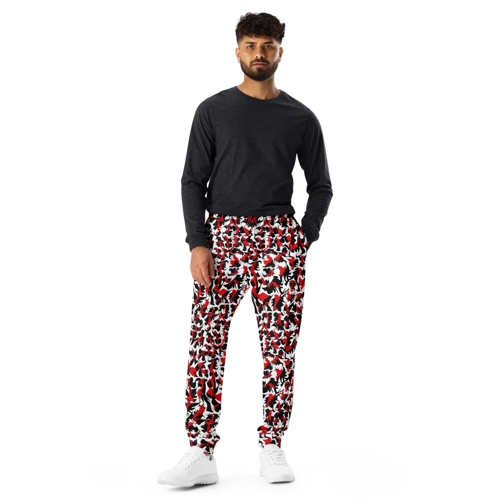 Crimson Inkblot on Men's Joggers — Front