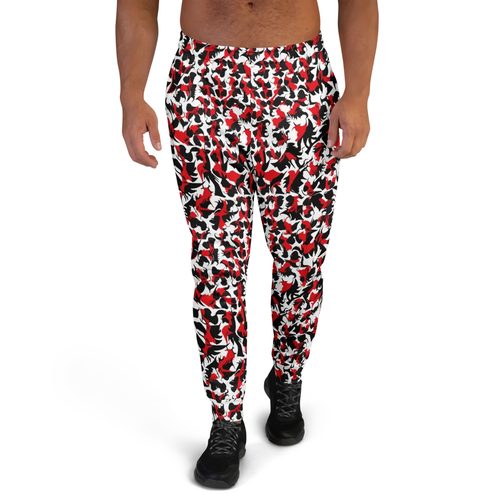 Crimson Inkblot on Men's Joggers — Front
