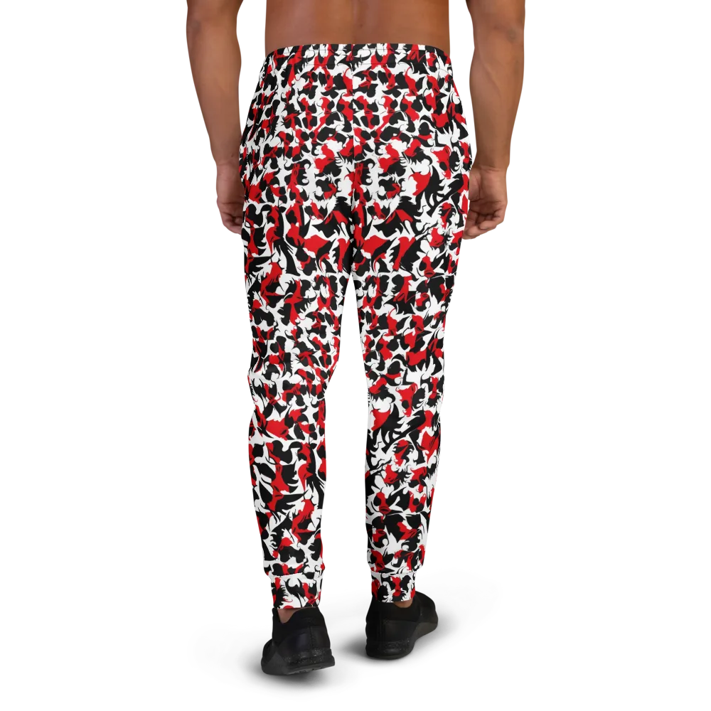 Crimson Inkblot on Men's Joggers — Back