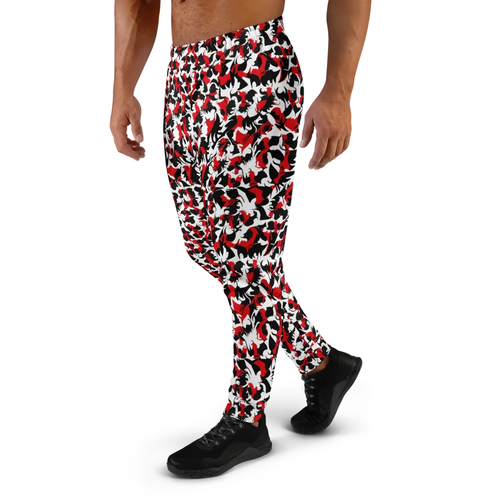 Crimson Inkblot on Men's Joggers — Left