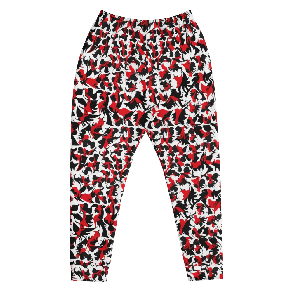 Crimson Inkblot on Men's Joggers — Front
