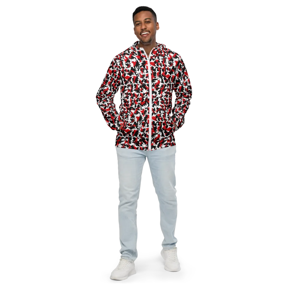 Crimson Inkblot on Men's Windbreaker — Front