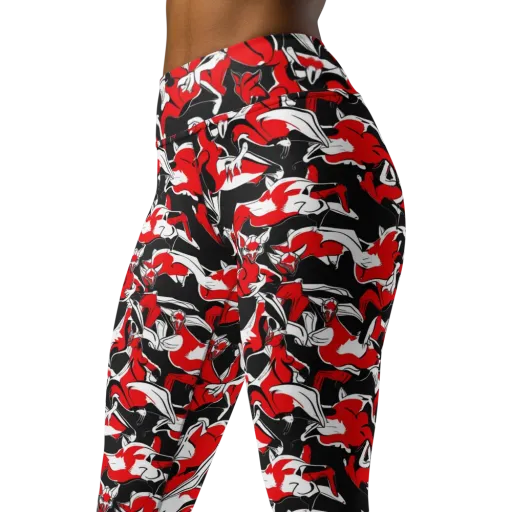 Crimson Nocturne on a Yoga Leggings
