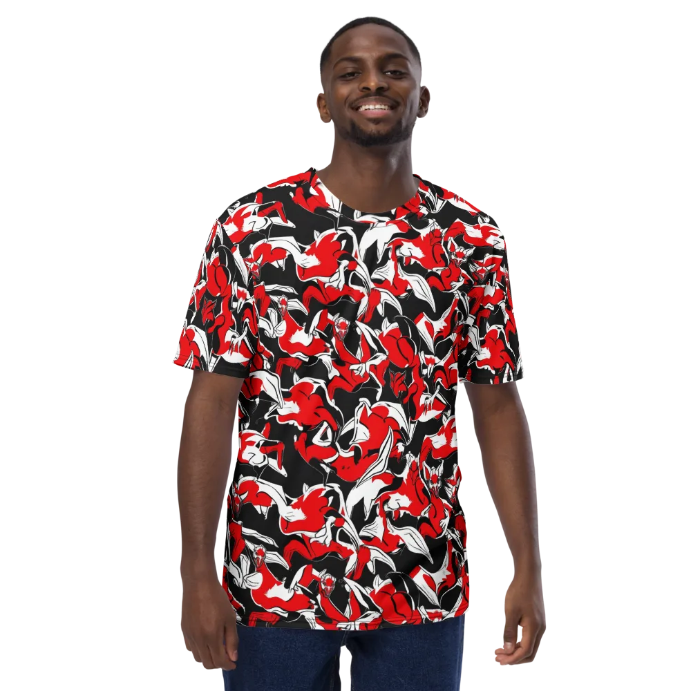 Crimson Nocturne on Men's Crew Neck T-Shirt — Front