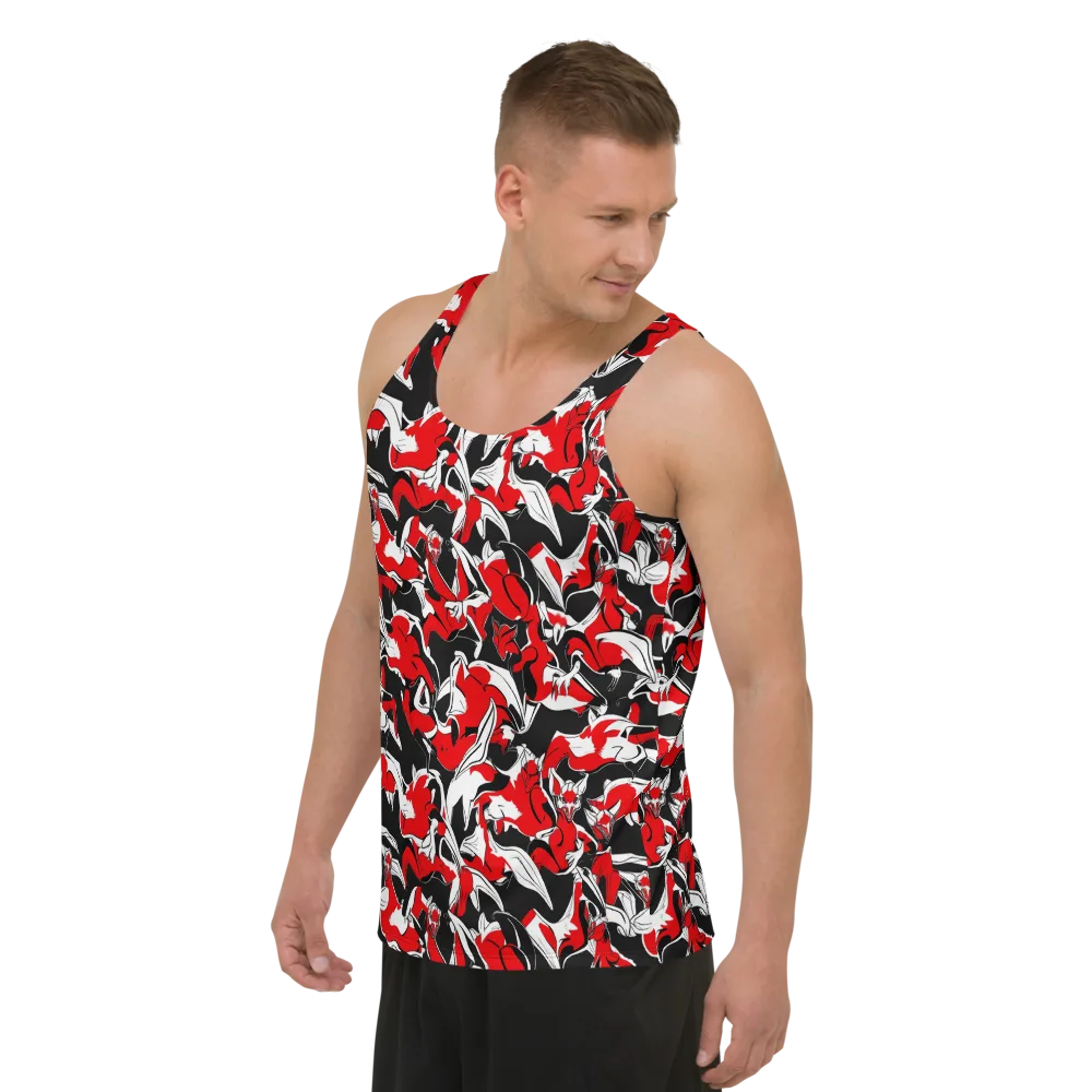 Crimson Nocturne on Men's Tank Top — Left Front