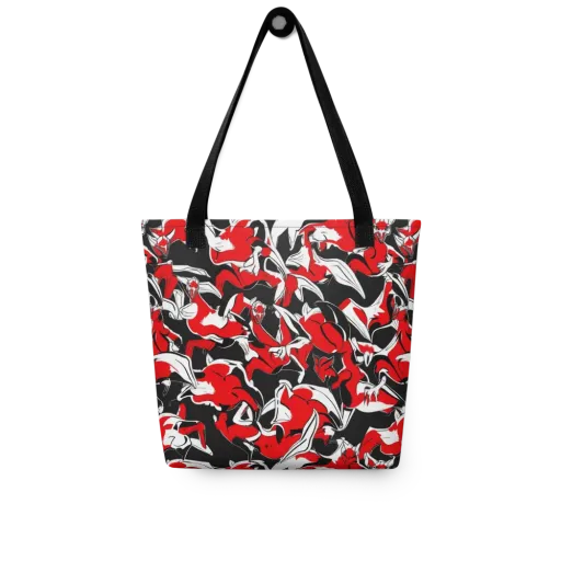 Crimson Nocturne on a Tote Bag