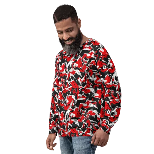 Crimson Nocturne on a Sweatshirt