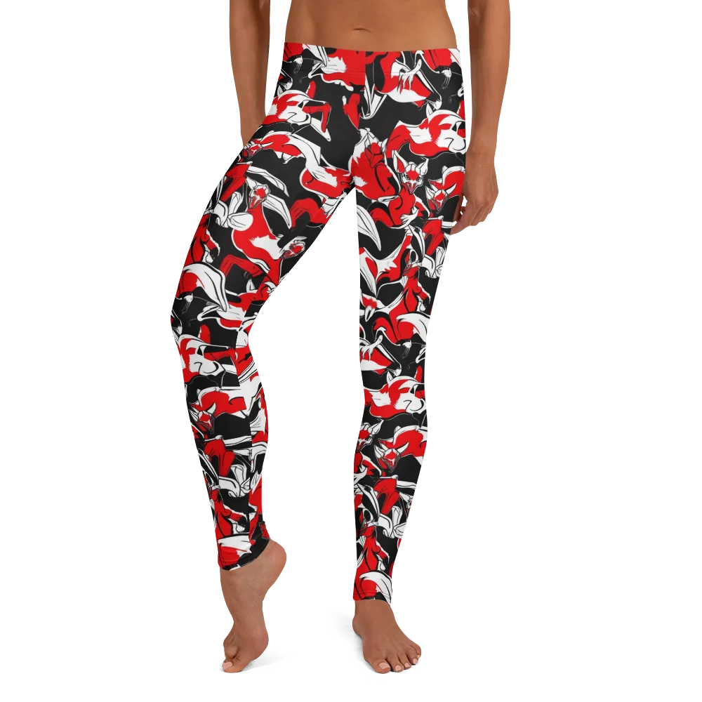 Crimson Nocturne on Leggings — Front