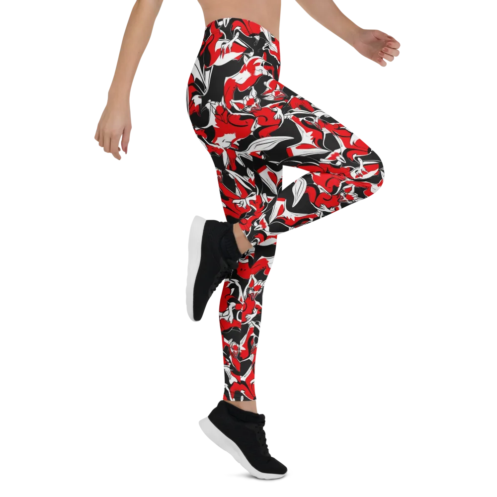 Crimson Nocturne on Leggings — Right
