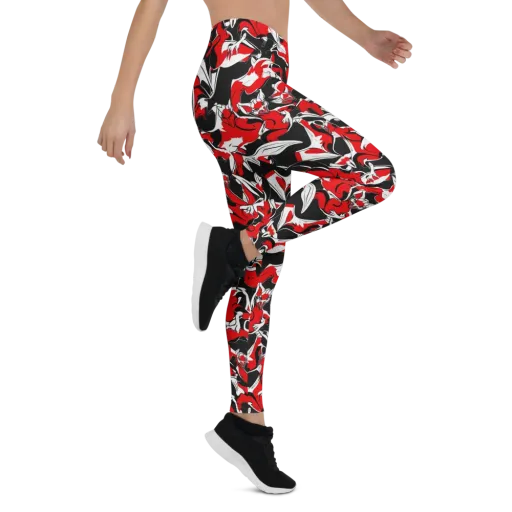 Crimson Nocturne on a Leggings