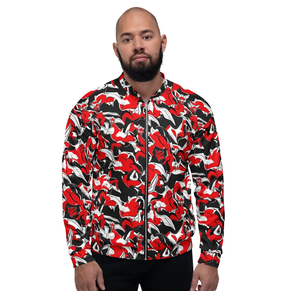 Crimson Nocturne on Bomber Jacket — Front