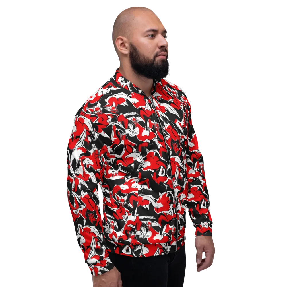 Crimson Nocturne on Bomber Jacket — Right
